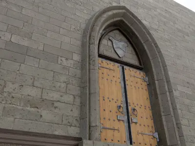 Medieval Door Low-poly 3D model