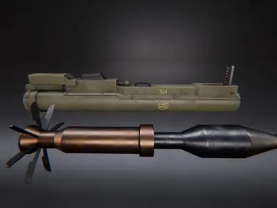 Modern AAA Rocket Launcher Pack Game Ready PBR Low-poly 3D model