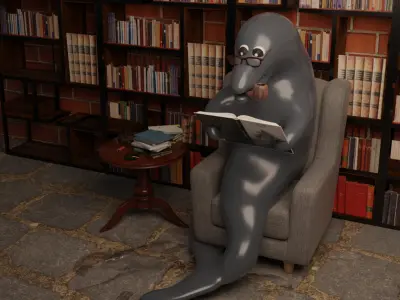 Philosopher dolphin 3D model