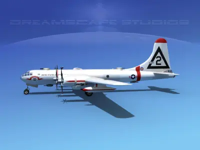 Boeing B-50 Superfortress V07 3D model