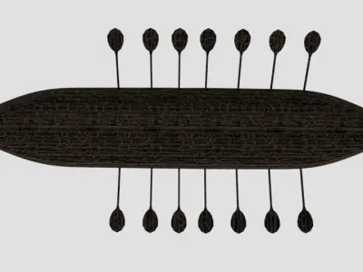 Low Poly Detailed Viking Ship with UHD Textures for Sea Games Low-poly 3D model