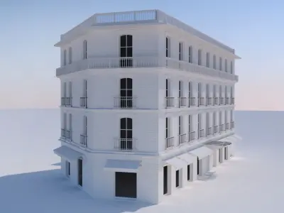Europeen-French Corner Building 3D model