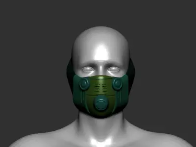gas mask helmet high poly sculpt 3d printable  3D model 2