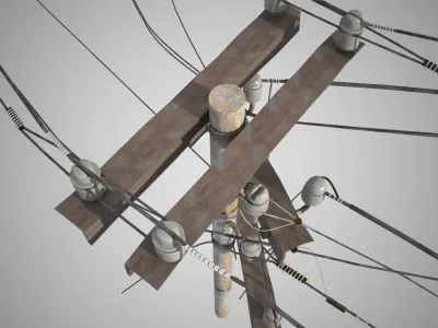 TowerCables power pole - power pole 3D model