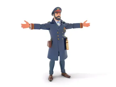 Navy Captain Uniform model pack Low-poly 3D model