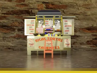 Puesto de comida callejero Food Truck 3D model