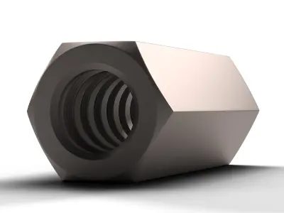 Coupling Nut Low-poly 3D model