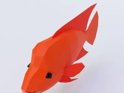 Red devil fish low poly 3d model  Low-poly 3D model