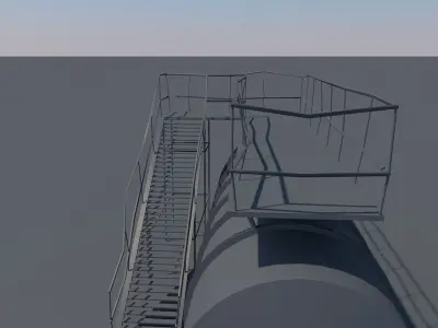 An Oil tank ready for texturing Low-poly 3D model