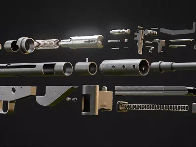 Sten Mk II - British WW2 Submachine Gun Low-poly 3D model