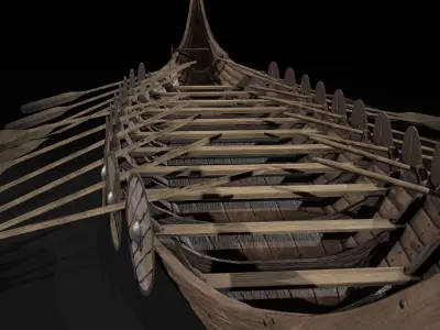 The Kvalsund vikings Ship Low-poly 3D model