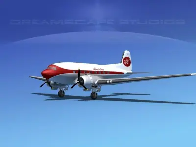 Douglas DC-3 Alabama Air Service 3D model
