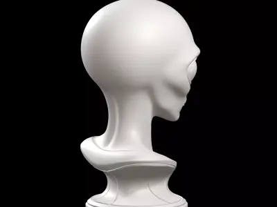 Alien Grey Bust 3D print model