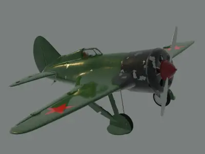 Soviet fighter aircraft Policarpov I-16 3D model