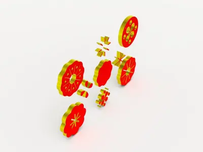 FLOWER DECORATION CHINESE NEW YEAR 01 3D model