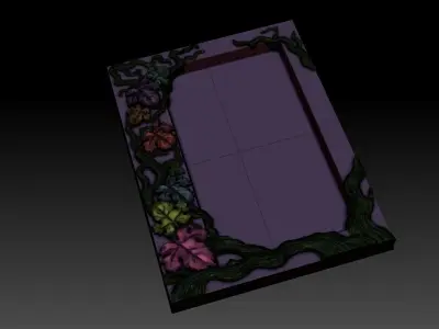 Decorative frame with grape leaves Free 3D model