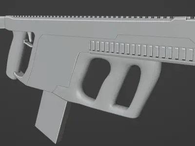 Vector gun Low-poly 3D model