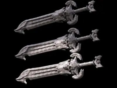 Grim Reaper Sword Ornate 2 3D model