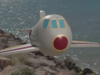 stylized airplane Low-poly 3D model