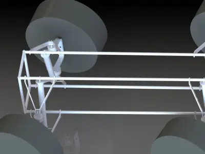 A vehicle suspension system Low-poly 3D model