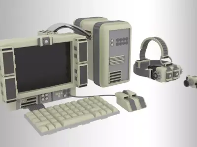 Old PC with VR  3D model