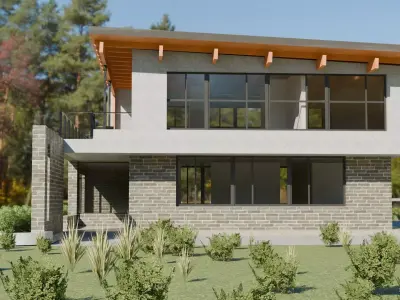 Two-Story Office Building Low-poly 3D model