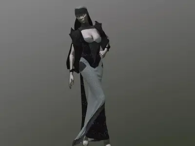 Long Lase Dress 3D model