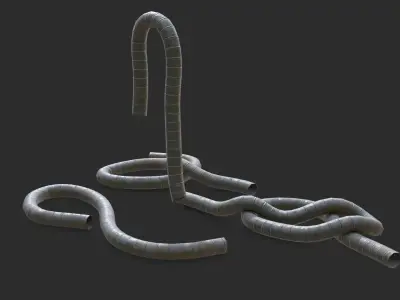 Plastic Rope Flexible Duct Low-poly 3D model
