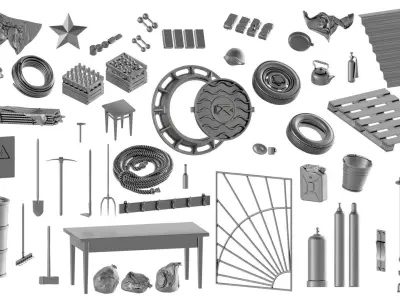 Soviet Warehouse Diorama Pack 3D print model