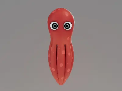 Rigged Cartoon Octopus 3D model