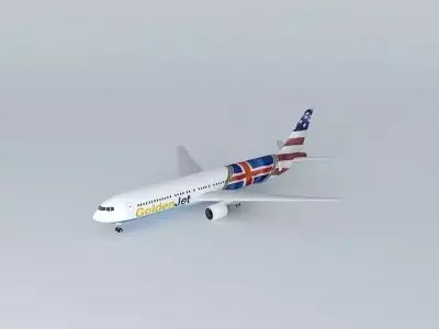 GoldenJet Boeing 767 308 American Tundra Free 3D model