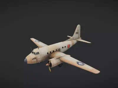 vintage military transport airplane 3D model