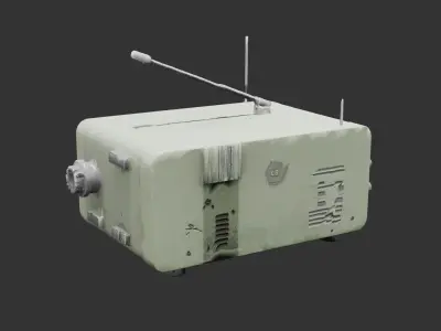 Portable Military Radio Unit Low-poly 3D model