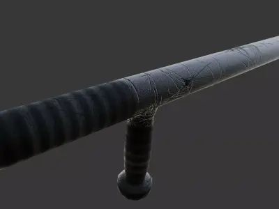 Rough Police Baton Game-Ready Low-poly 3D model