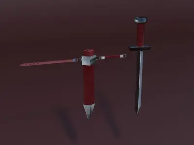 Sword and dagger Low-poly 3D model