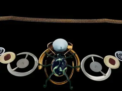 Beetle Geometric Statement Necklace Low-poly 3D model