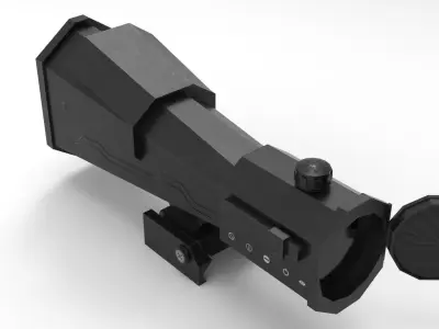 Low Poly Scope rifle Low-poly 3D model