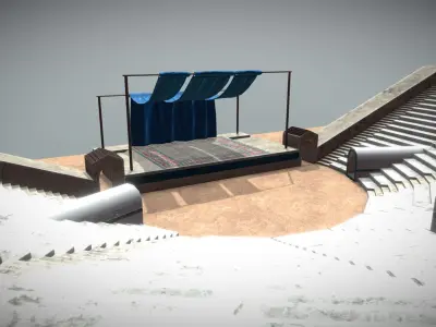 Greek Amphitheatre Low-poly 3D model