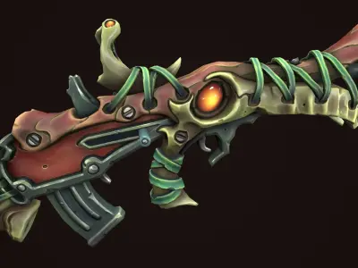 Desert assault rifle Low-poly 3D model