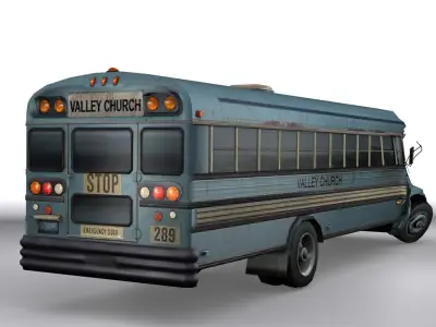 Broken Bus Low-poly 3D model