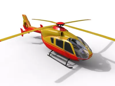 EC135 Helicopter Low-poly 3D model