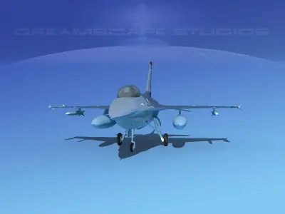 Gen Dyn F-16A Falcon S Korea 3D model