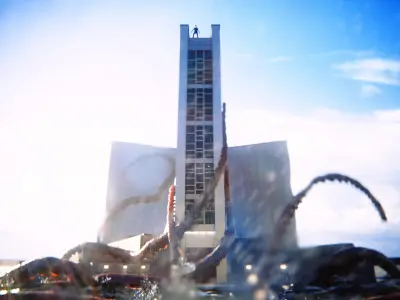 Tentacle low poly Low-poly 3D model