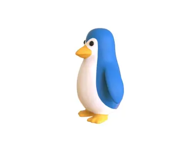 Cartoon Penguin v003  Low-poly 3D model