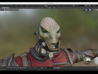 Alien NFT Model with all the source files and textures Low-poly 3D model
