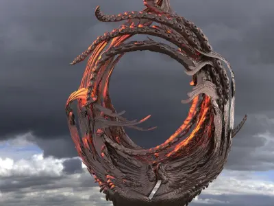 Cthulhu Art Ring sculpture full 3D model