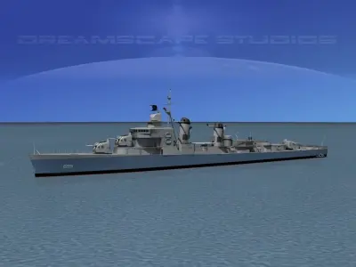 Sumner Class Destroyer DD695 USS Cooper 3D model