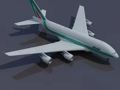 High Detailed Alitalia Airbu a380  3D model