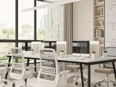  Office interior scene 02 3D model