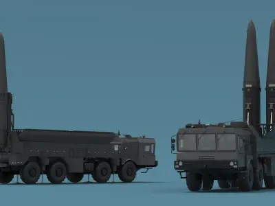 Military Missile Tactical Truck Rigged for Cinema 4D 3D model purchase